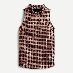 J Crew Ruffle Neck Sleeveless Top